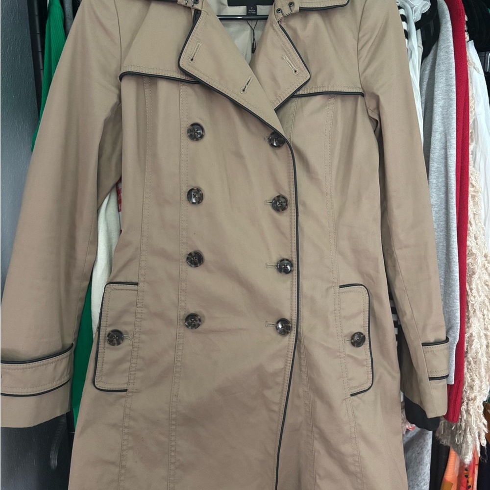 Banana Republic Tan Double-Breasted Trench Coat